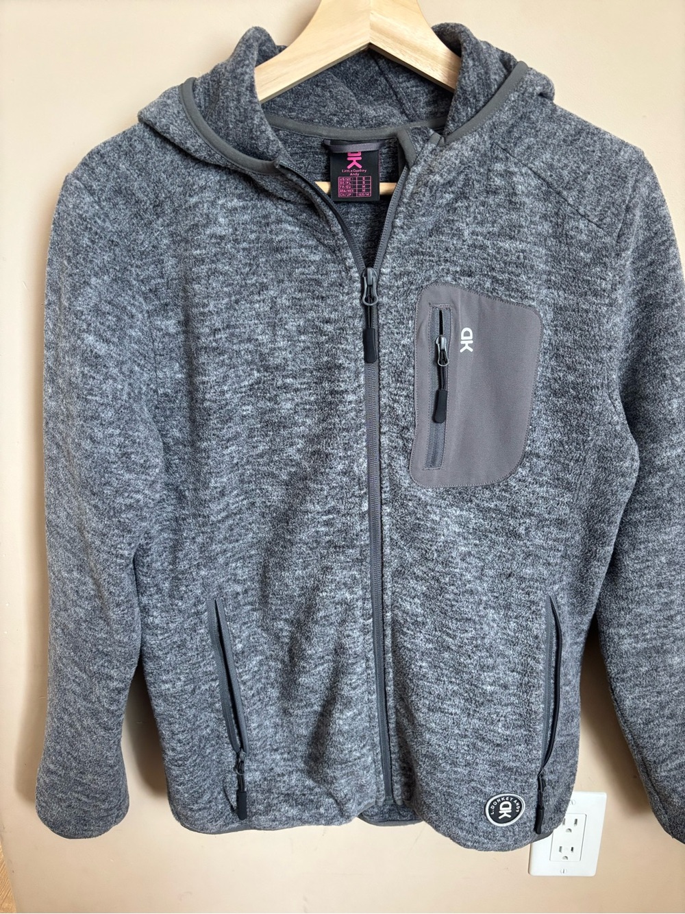 Womans Gray Hooded Zip fleece  Jacket